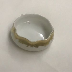 Limoges Miniature Serving Dish made in France 24k Gold Trim Design Hand Painted